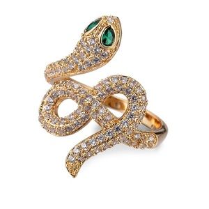 Eye Candy LA 18K Gold Plated Adjustable Snake Ring